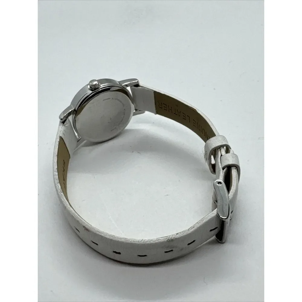 Skagen PRSK1010 Women's White Leather Analog Dial Quartz Wrist Watch JNA978